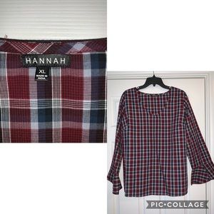 Plaid pull over blouse